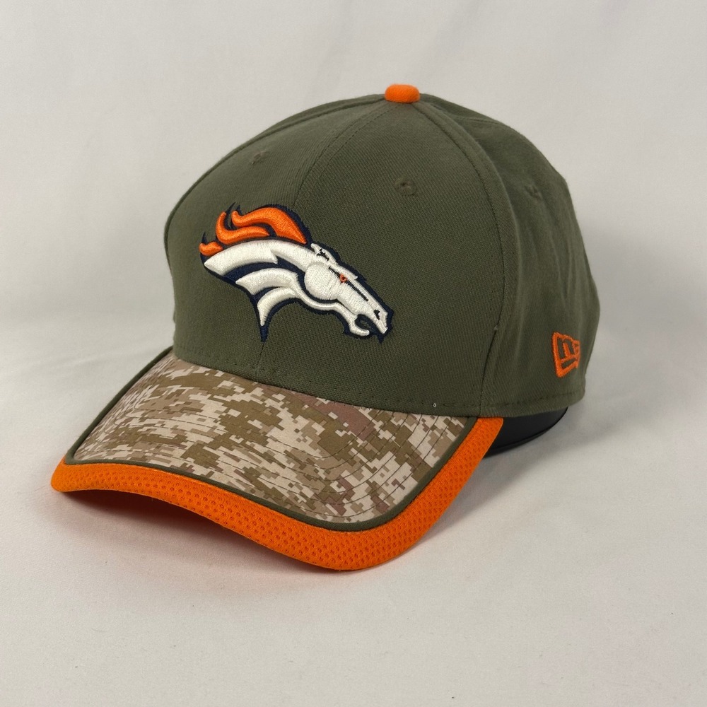 Denver Broncos Salute to Service Hat New Era 39THIRTY L/XL Green Camo Cap